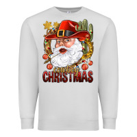 Dove Grey Cowboy Christas Santa Premium Sweatshirt - NancyCooperArtShop