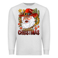 Oatmeal Heather Cowboy Christas Santa Premium Sweatshirt - NancyCooperArtShop