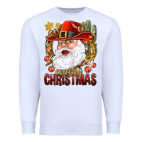 White Cowboy Christas Santa Premium Sweatshirt - NancyCooperArtShop