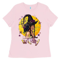 Bubblegum Pink Be Witchy Black Witch Ladies Tee - texasbilliewilder