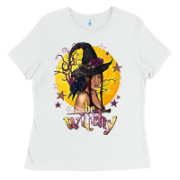 White Be Witchy Black Witch Ladies Tee - texasbilliewilder