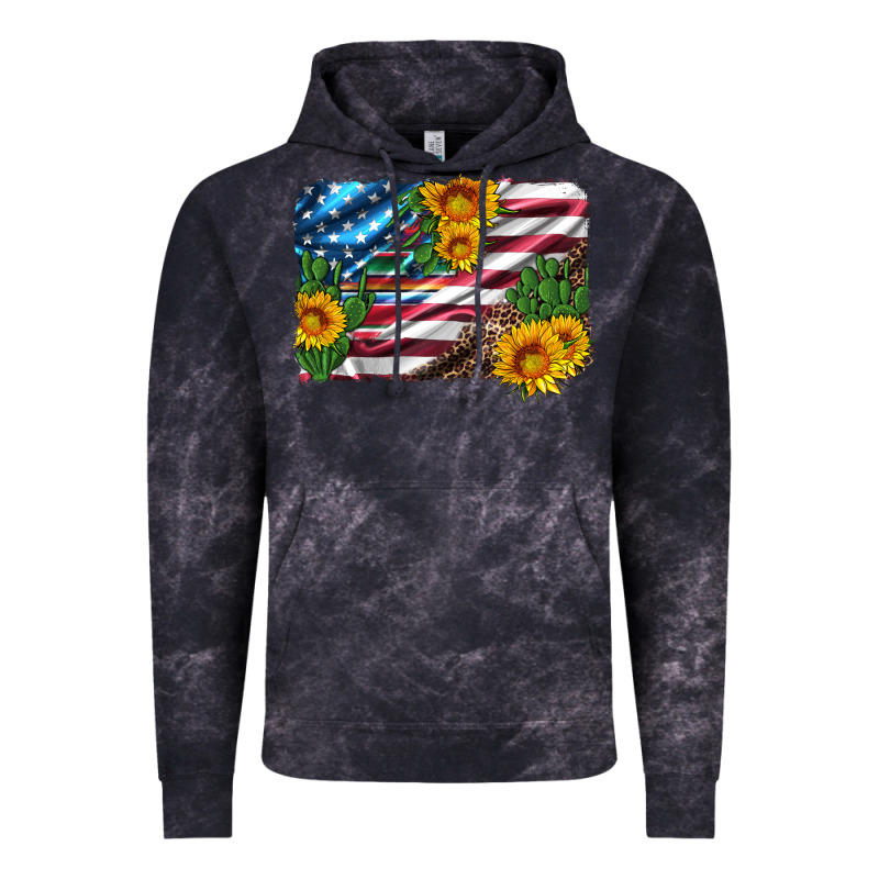 Usa Flag And Sunflower Serape Leopard And Cactus Vintage Hoodie by Artiststas | Teevron