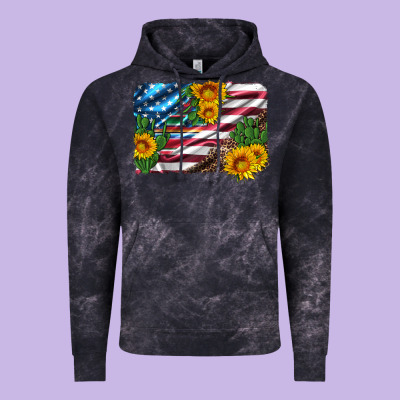 Usa Flag And Sunflower Serape Leopard And Cactus Vintage Hoodie Designed By Artiststas
