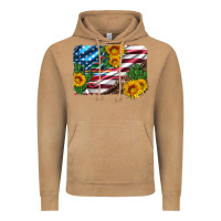 Vintage Camel usa flag and sunflower serape leopard and cactus Vintage Hoodie - Artiststas