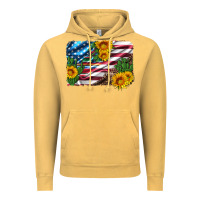Vintage Mustard usa flag and sunflower serape leopard and cactus Vintage Hoodie - Artiststas