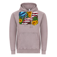 Vintage Zinc usa flag and sunflower serape leopard and cactus Vintage Hoodie - Artiststas