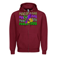 Burgundy mardi gras with fleur de lis Zipper Hoodie - LillyAllenDesigns