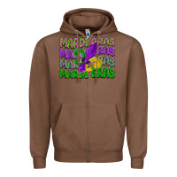 Chestnut mardi gras with fleur de lis Zipper Hoodie - LillyAllenDesigns