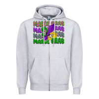 Mardi Gras With Fleur De Lis Zipper Hoodie | Teevron