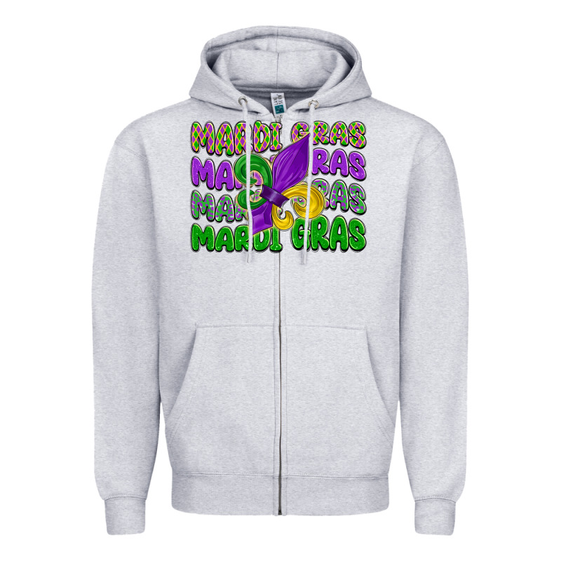 Mardi Gras With Fleur De Lis Zipper Hoodie by LillyAllenDesigns | Teevron