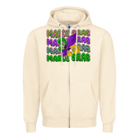 Sandshell mardi gras with fleur de lis Zipper Hoodie - LillyAllenDesigns