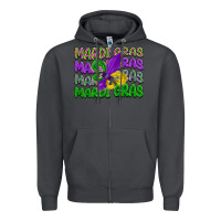 Smoke mardi gras with fleur de lis Zipper Hoodie - LillyAllenDesigns