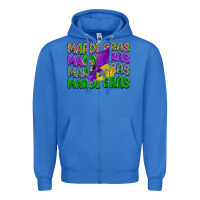 True Royal mardi gras with fleur de lis Zipper Hoodie - LillyAllenDesigns