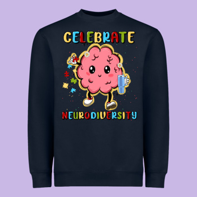 Celebrate Neurodiversity Heavyweight Sweatshirt Designed By Maliassmallbusiness