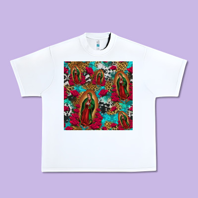 Lady Of Guadalupe Western Seamless Urban Heavy Tee Designed By Jasminsmagicworld