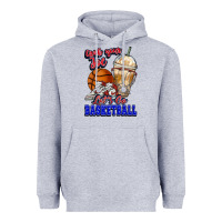 Heather Grey Grab your joe let's go Basketball Heavyweight Hoodie - NancyCooperArtShop