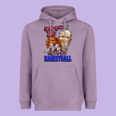 Grab Your Joe Let's Go Basketball Heavyweight Hoodie Designed By Nancycooperartshop