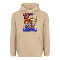 Mushroom Grab your joe let's go Basketball Heavyweight Hoodie - NancyCooperArtShop