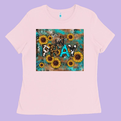 Just Pray Tumbler Ladies Tee Designed By Ranaportraitstore