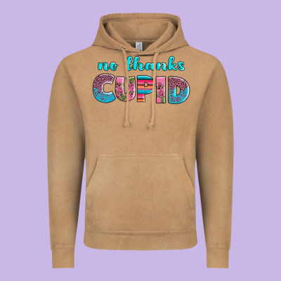 No Thanks Cupid Vintage Hoodie Designed By Adodesignshop