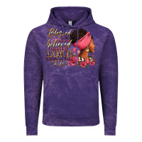 Cloud Purple Blessed is she who has believed afro woman Vintage Hoodie - RanaPortraitStore