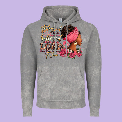 Blessed Is She Who Has Believed Afro Woman Vintage Hoodie Designed By Ranaportraitstore