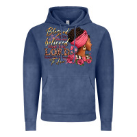 Vintage Denim Blessed is she who has believed afro woman Vintage Hoodie - RanaPortraitStore