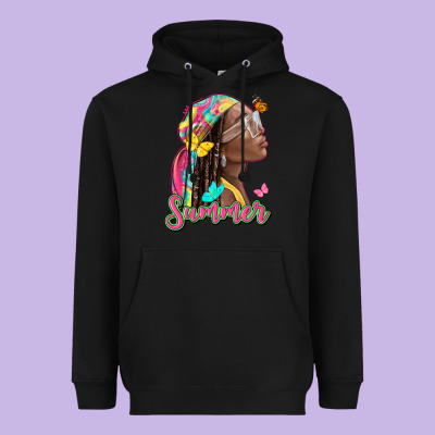 Summer Afro Heavyweight Hoodie Designed By Nancycooperartshop