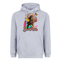 Heather Grey summer afro Heavyweight Hoodie - NancyCooperArtShop