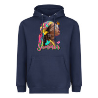 Navy summer afro Heavyweight Hoodie - NancyCooperArtShop