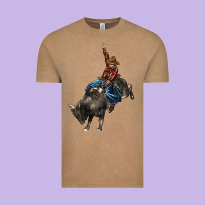 Western Rodeo Bullfighter Vintage Tee Designed By Barkaloodesign