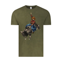 Vintage Olive western rodeo bullfighter Vintage Tee - BarkalooDesign
