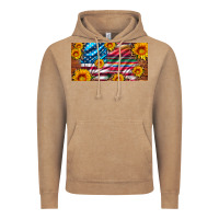 Vintage Coffee usa flag and serape with leopard and sunflowers license plate Vintage Hoodie - Artiststas