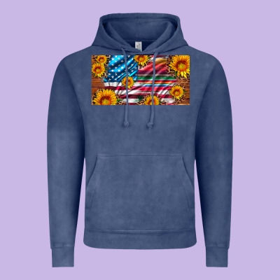 Usa Flag And Serape With Leopard And Sunflowers License Plate Vintage Hoodie Designed By Artiststas