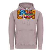 Vintage Zinc usa flag and serape with leopard and sunflowers license plate Vintage Hoodie - Artiststas