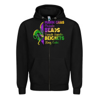 Black mardi gras parades beads french quarter beignets k Zipper Hoodie - LillyAllenDesigns
