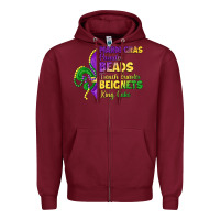 Burgundy mardi gras parades beads french quarter beignets k Zipper Hoodie - LillyAllenDesigns