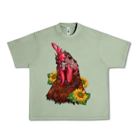 Oil Green rooster sunflower Urban Heavy Tee - BarkalooDesign