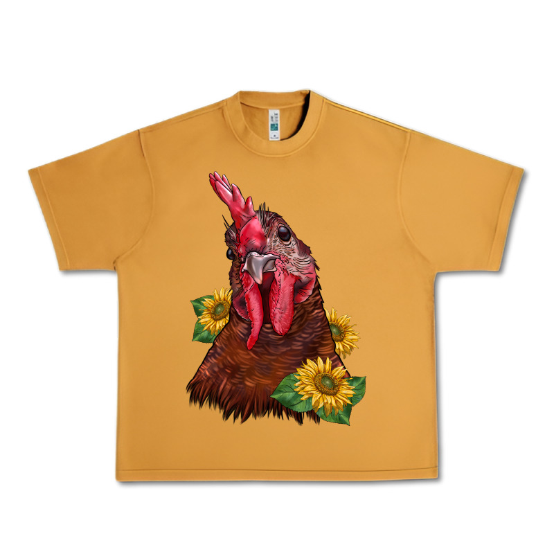 Rooster Sunflower Urban Heavy Tee by BarkalooDesign | Teevron