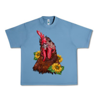 Pebble Blue rooster sunflower Urban Heavy Tee - BarkalooDesign
