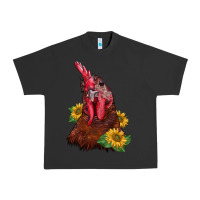 Pigment Black rooster sunflower Urban Heavy Tee - BarkalooDesign
