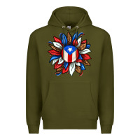 Army Green puerto rico sunflower Premium Hoodie - texasbilliewilder