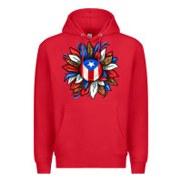 Red puerto rico sunflower Premium Hoodie - texasbilliewilder