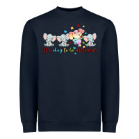 Navy it's okay to be different Heavyweight Sweatshirt - MaliasSmallBusiness
