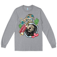 Heather Grey cowboy tears Long Sleeve Tee - MaliasSmallBusiness