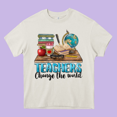 Teachers Change The World Heavy Core Tee Designed By Barkaloodesign