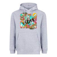 Heather Grey summer vibes Heavyweight Hoodie - NancyCooperArtShop