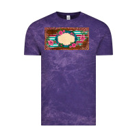 Cloud Purple western pink flovers leopard serape   license plate template Vintage Tee - BarkalooDesign