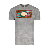 Cloud Rock western pink flovers leopard serape   license plate template Vintage Tee - BarkalooDesign