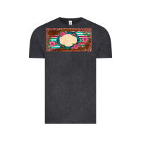 Vintage Black western pink flovers leopard serape   license plate template Vintage Tee - BarkalooDesign